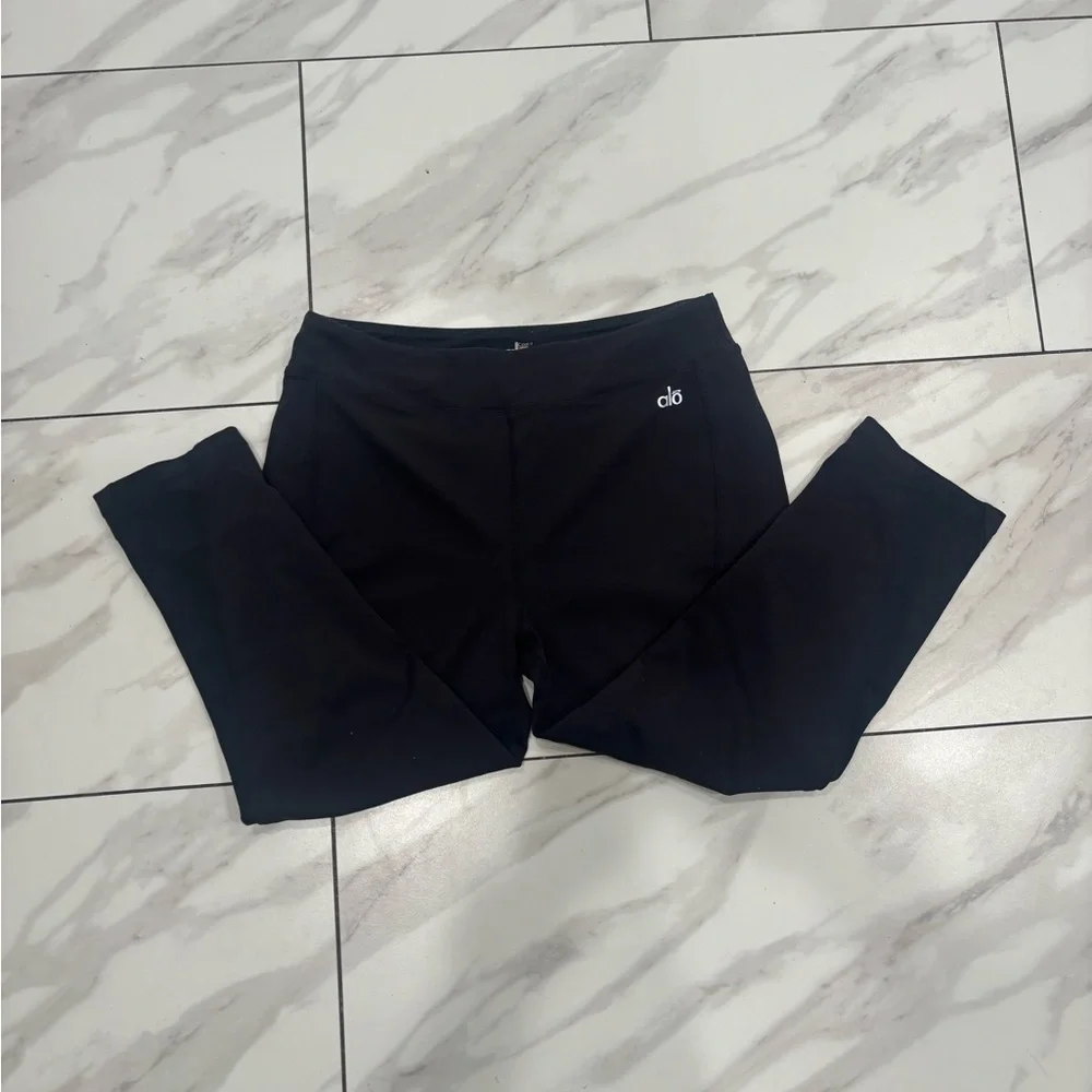 Alo Black Cropped Leggings Size: M